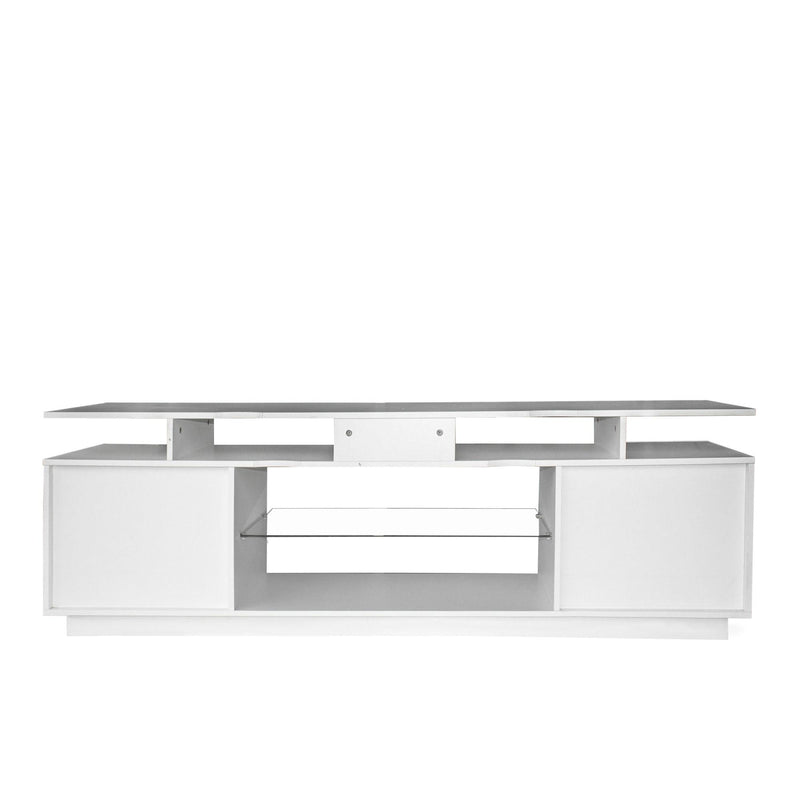 White TV Stand for 80 Inch TV Stands, Media Console Entertainment Center Television Table, 2Storage Cabinet with Open Shelves for Living Room Bedroom - Urban Living Furniture (Los Angeles, CA)