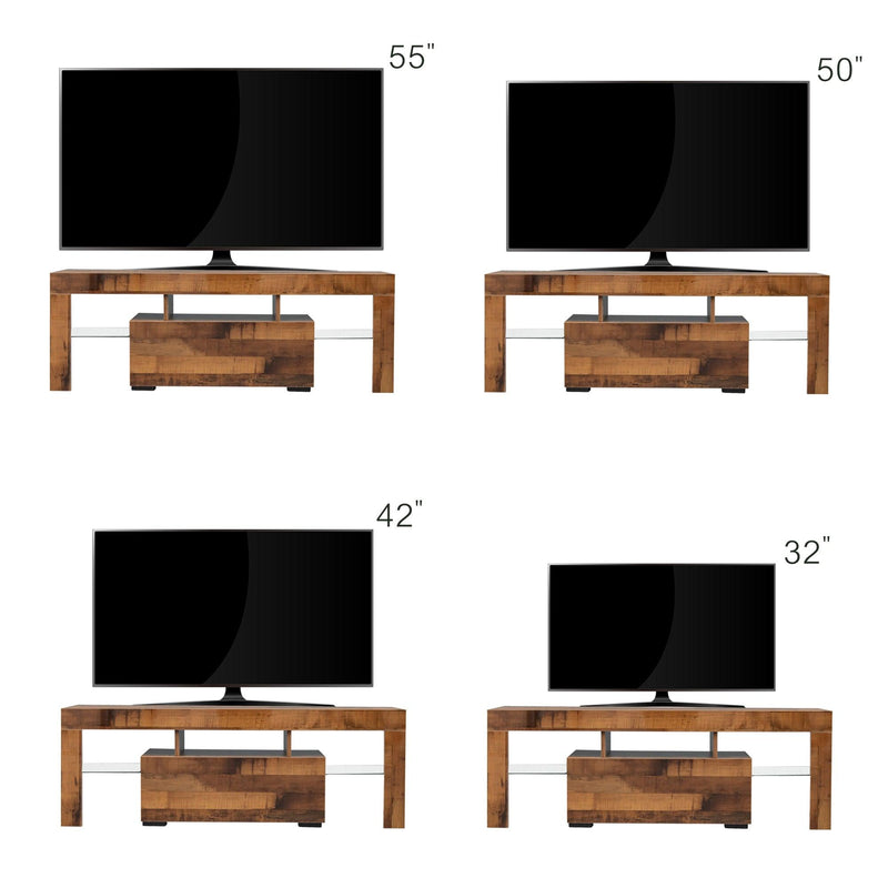 TV Stand with LED RGB Lights,Flat Screen TV Cabinet, Gaming Consoles - in Lounge Room, Living Room,FIR WOOD - Urban Living Furniture (Los Angeles, CA)