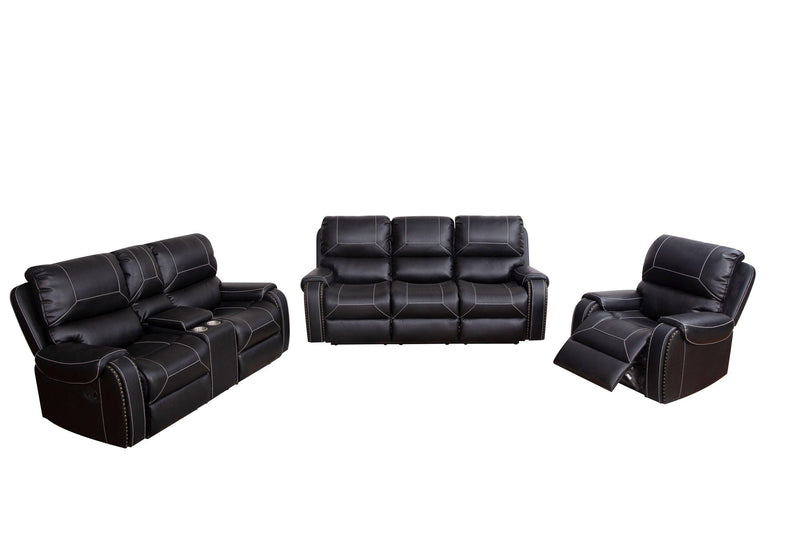 Faux Leather Reclining Sofa Couch Single Chair for Living Room Black - Urban Living Furniture (Los Angeles, CA)