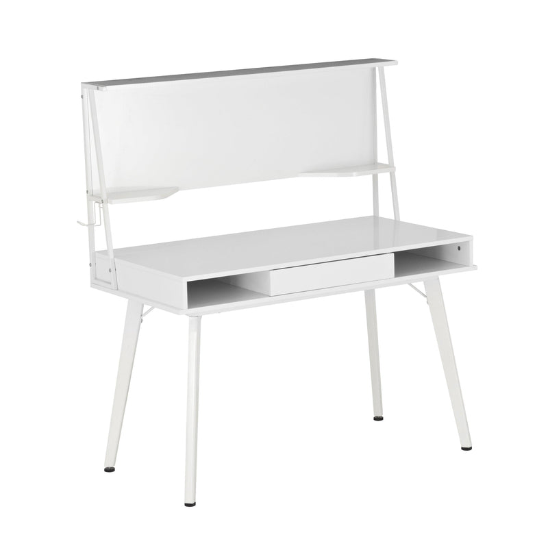 Techni Mobili Study Computer Desk withStorage & Magnetic Dry Erase White Board, White - Urban Living Furniture (Los Angeles, CA)