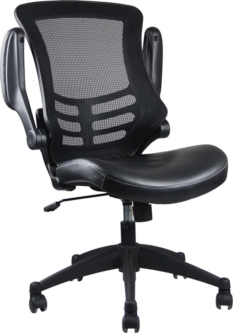 Techni Mobili Stylish Mid-Back Mesh Office Chair with Adjustable Arms, Black - Urban Living Furniture (Los Angeles, CA)