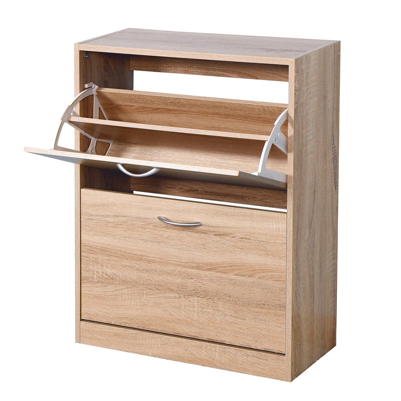 WoodenShoe Cabinet for Entryway, WhiteShoeStorage Cabinet with 2 Flip Doors 20.94x9.45x43.11 inch - Urban Living Furniture (Los Angeles, CA)