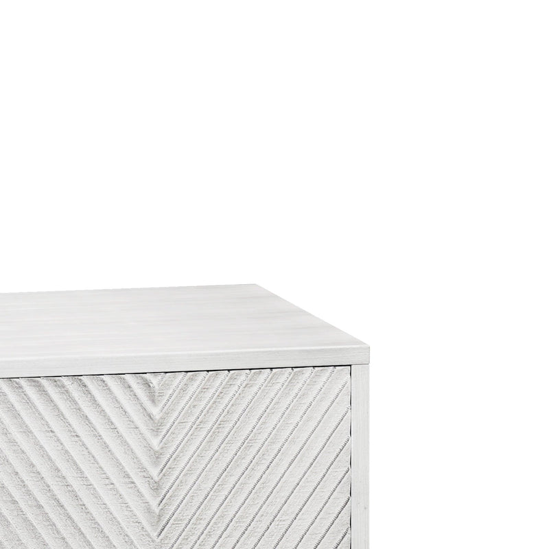 31.50"Modern 2 Door Wooden Cabinet with Featuring Two-tierStorage, for Office, Dining Room and Living Room, White Washed
