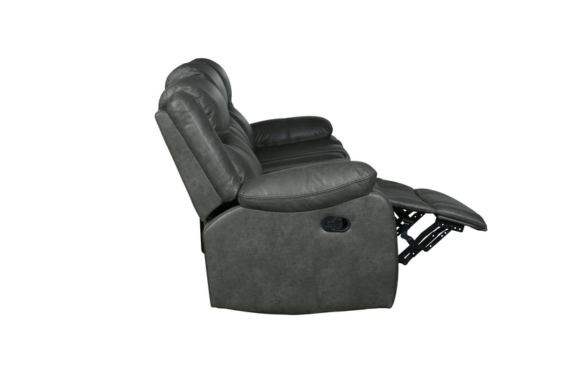 Global United Transitional Leather-Air Reclining Sofa