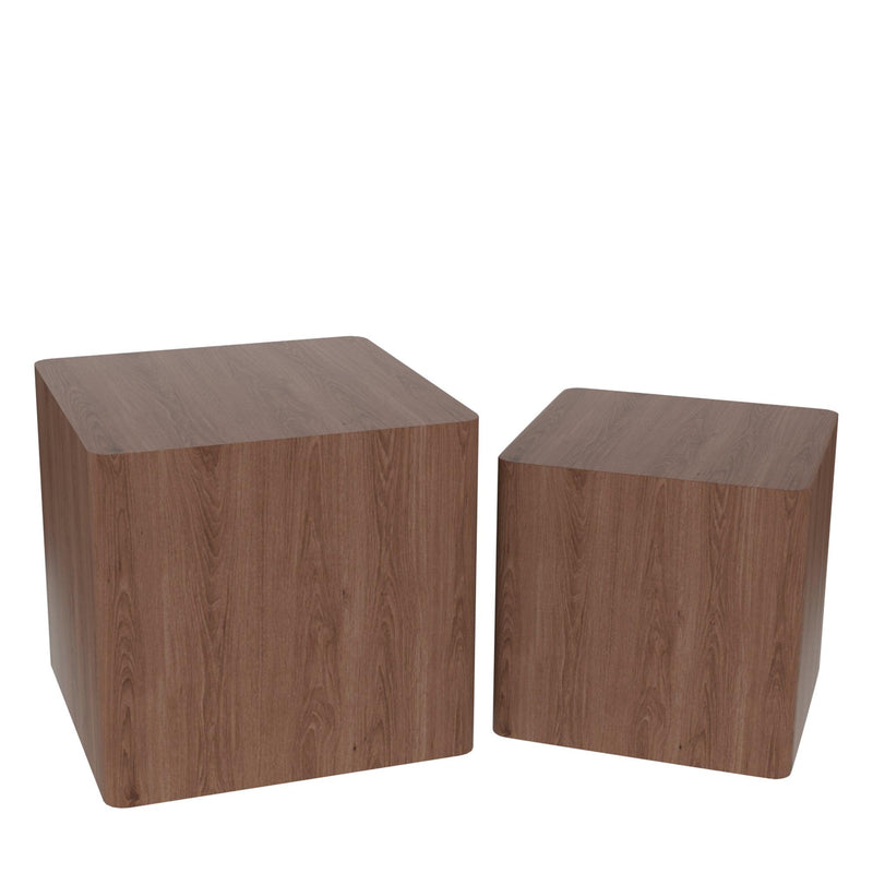 MDF Nesting table/side table/coffee table/end table for living room,office,bedroom Walnut，set of 2