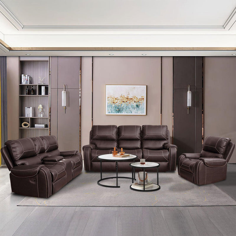 Faux Leather Reclining Sofa Couch Single Chair for Living Room Brown - Urban Living Furniture (Los Angeles, CA)