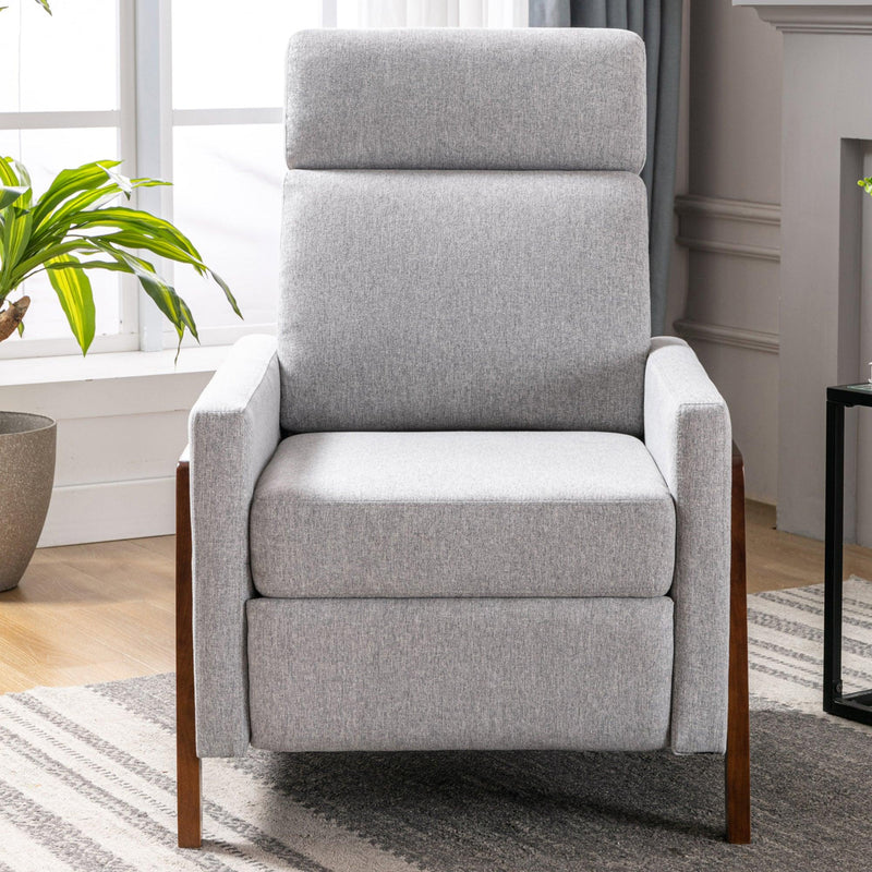 Wood-Framed Upholstered Recliner Chair Adjustable Home Theater Seating with Thick Seat Cushion and BackrestModern Living Room Recliners，Gray - Urban Living Furniture (Los Angeles, CA)