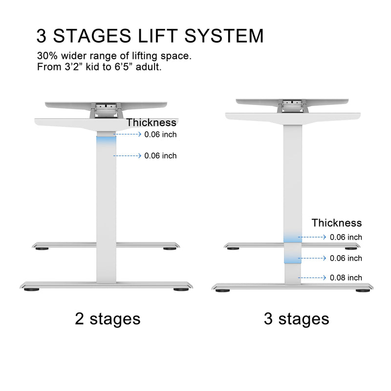 Ergonomic Standing Desk Base Workstation Frame Only，silver grey - Urban Living Furniture (Los Angeles, CA)