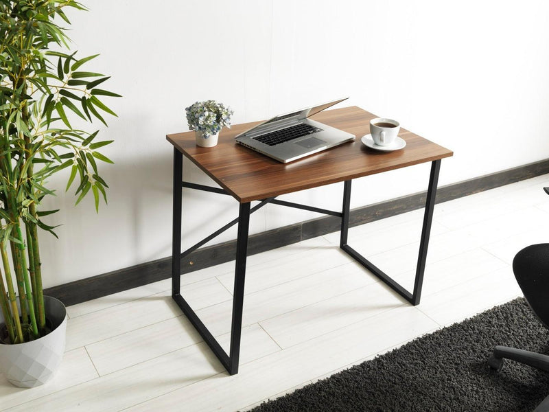 Furnish Home Store Lator Black Metal Frame 35" Wooden Top Small Writing and Computer  Desk for Teens Bedroom, Walnut - Urban Living Furniture (Los Angeles, CA)