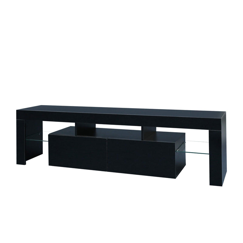 Modern Black TV Stand, 20 Colors LED TV Stand w/Remote Control Lights - Urban Living Furniture (Los Angeles, CA)