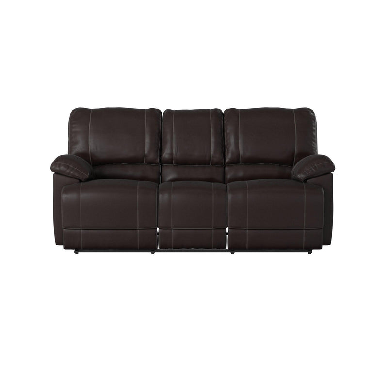 Dark Brown Double Reclining 1pc Sofa with Center Drop-Down Cup Holder Comfortable Plush Seating Solid Wood Plywood Furniture - Urban Living Furniture (Los Angeles, CA)