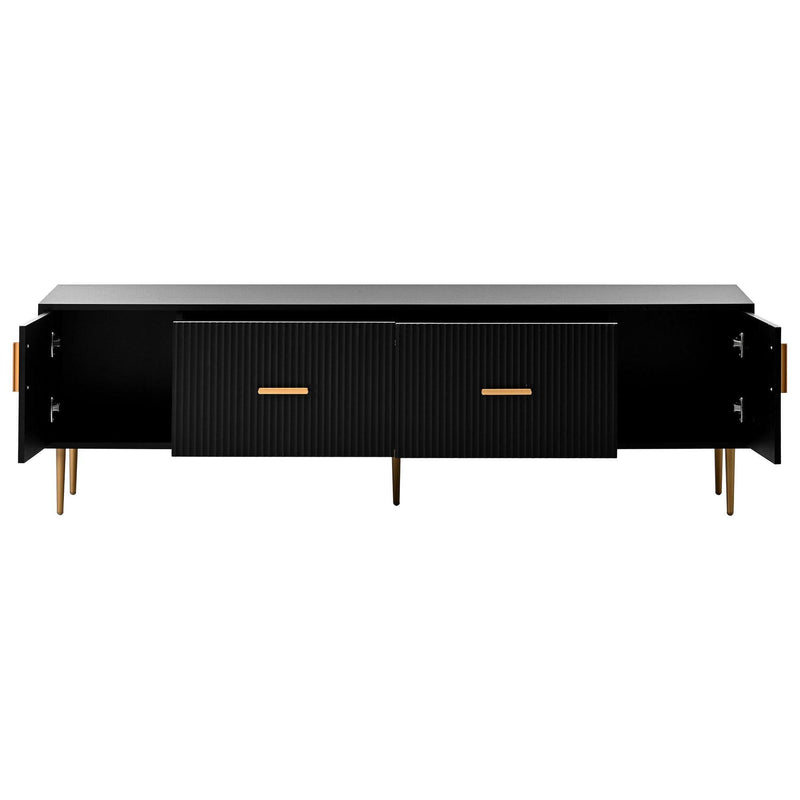 Modern TV Stand with 5 Champagne Legs - Durable, Stylish and Spacious，TVS Up to 75'' - Urban Living Furniture (Los Angeles, CA)