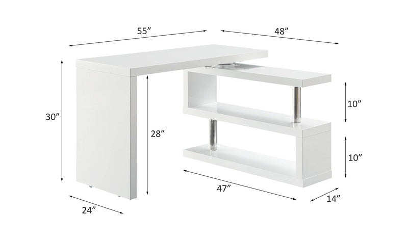 ACME Buck II Writing Desk, White Finish OF00017 - Urban Living Furniture (Los Angeles, CA)