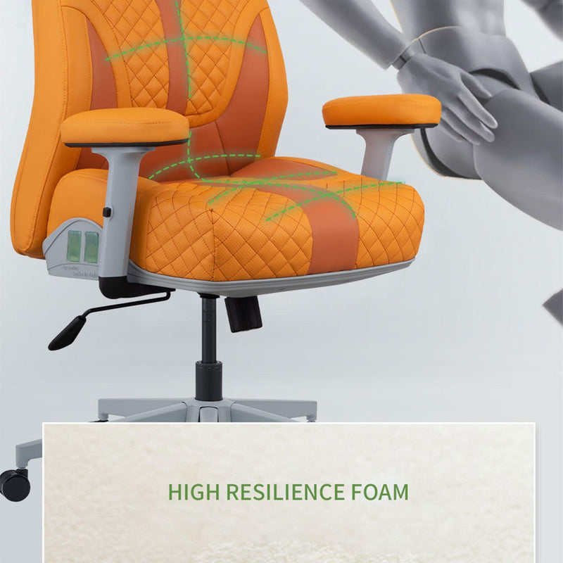 Office Desk Chair, Air Cushion Low Back Ergonomic Managerial Executive Chairs, Headrest and Lumbar Support Desk Chairs with Wheels and Armrest, Orange/Dark Orange - Urban Living Furniture (Los Angeles, CA)