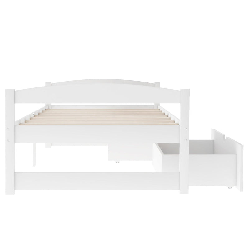 Twin size platform bed, with two drawers, white - Urban Living Furniture (Los Angeles, CA)