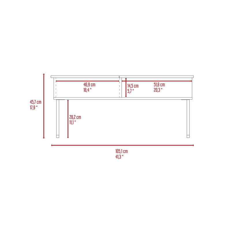 Squire 1-Shelf Lift Top  Coffee Table Carbon Espresso and Onyx - Urban Living Furniture (Los Angeles, CA)