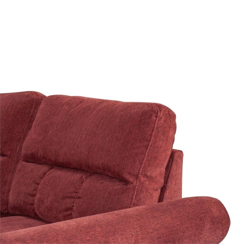 Paparika Red Color Polyfiber Reversible Sectional Sofa Set Chaise Pillows Plush Cushion Couch Nailheads - Urban Living Furniture (Los Angeles, CA)