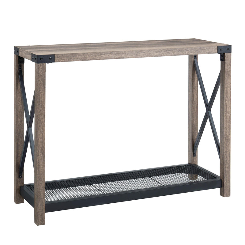 38.82" Farmhouse Entry Table, Industrial Sofa Table with 2 Tier, Console Table for Entryway, Living Room, Easy Assembly, Grey - Urban Living Furniture (Los Angeles, CA)