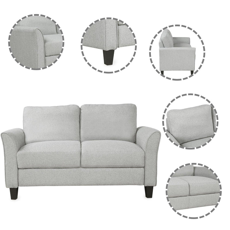 Living Room Furniture Love Seat Sofa Double Seat Sofa (Loveseat Chair)(Light Gray) - Urban Living Furniture (Los Angeles, CA)