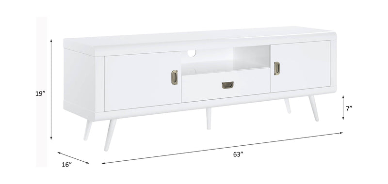 ACME Pagan TV Stand in White High Gloss Finish LV00745 - Urban Living Furniture (Los Angeles, CA)