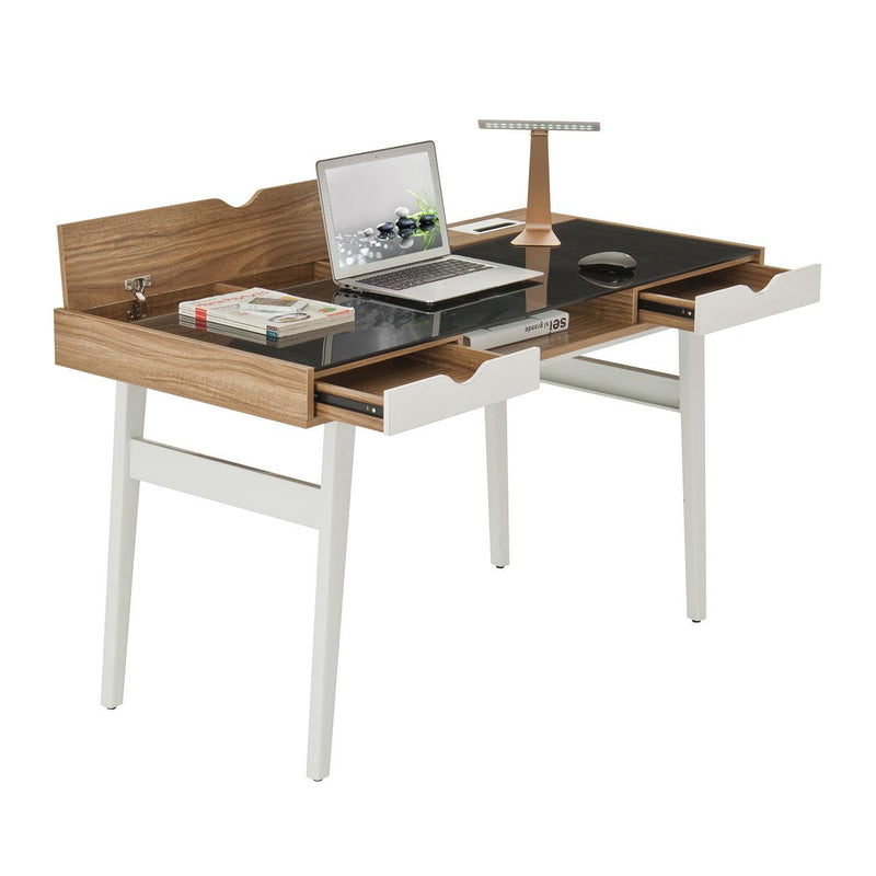 Techni Mobili Compact Computer Desk with MultipleStorage, Walnut - Urban Living Furniture (Los Angeles, CA)