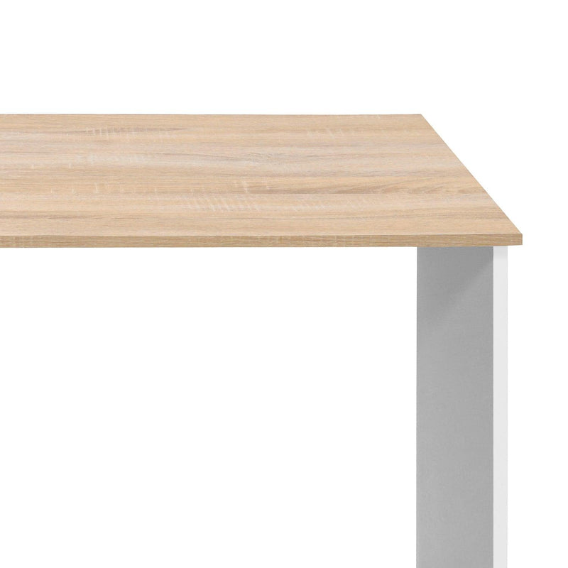 Full Wooden computer desk with 2 layers, 35.4" W x 18.9" D x 29.5" H, Oak & White - Urban Living Furniture (Los Angeles, CA)