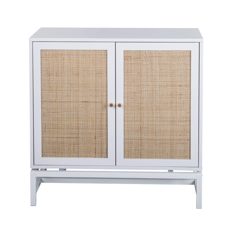 Natural rattan 2 door cabinet，with 1 Adjustable Inner Shelves，rattan，AccentStorage Cabinet - Urban Living Furniture (Los Angeles, CA)