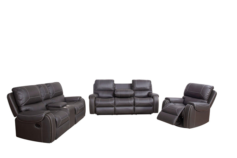 Faux Leather Reclining Sofa Couch Loveseat Sofa for Living Room Grey - Urban Living Furniture (Los Angeles, CA)