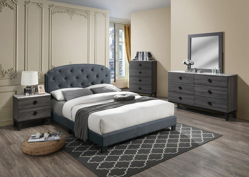 Bedroom Furniture Contemporary Look Grey Color Nightstand Drawers Bed Side Table plywood - Urban Living Furniture (Los Angeles, CA)