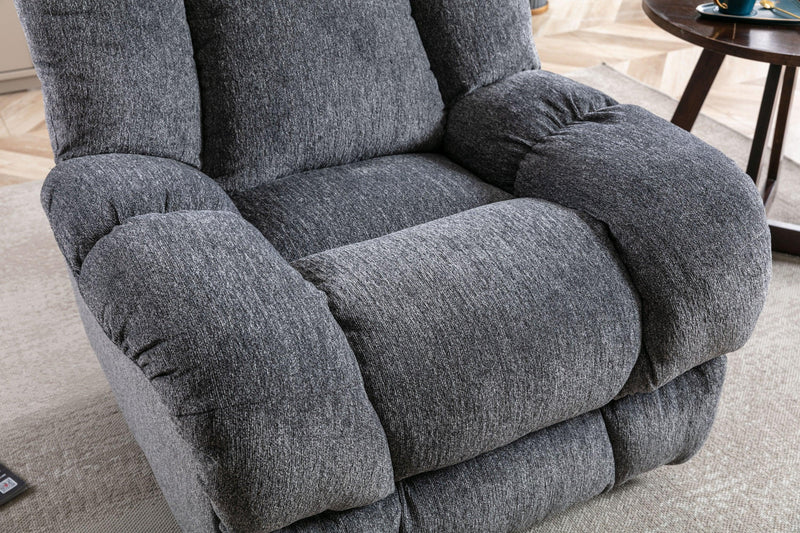 Electric Power Recliner Chairs with USB Charge Port, Electric Reclining Recliner with Upholstered Seat, Overstuffed Reclining Sofa Recliner for Living Room Bedroom (Dark Grey) - Urban Living Furniture (Los Angeles, CA)