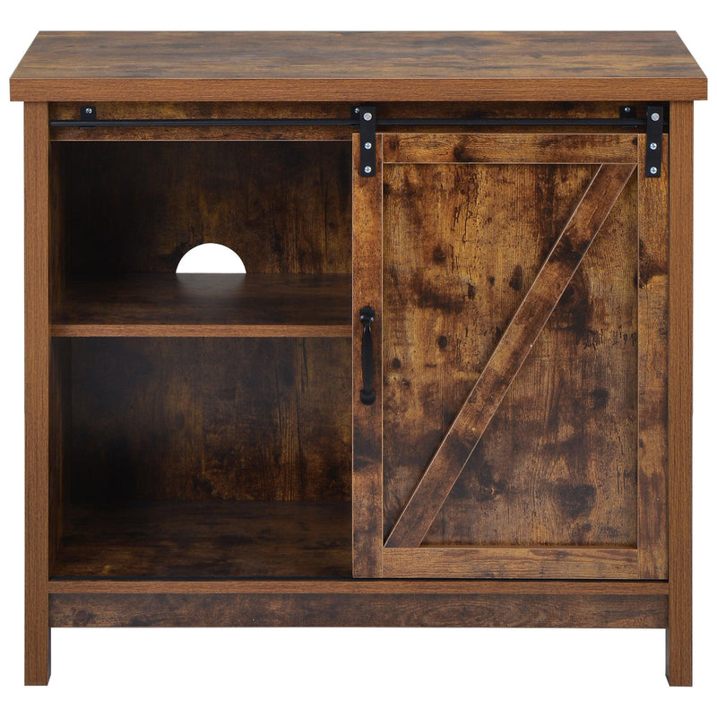 Locker&TV Stand，Barn doorModern &farmhousewood entertainment center, Console for Media,removable door panel & living room with for tvs up to 32'',BARNWOOD/BLACK - Urban Living Furniture (Los Angeles, CA)