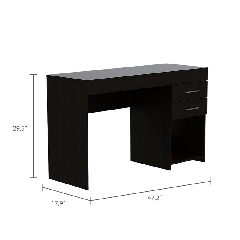 Berkeley 1-Shelf 2-Drawer Computer Desk Black Wengue
