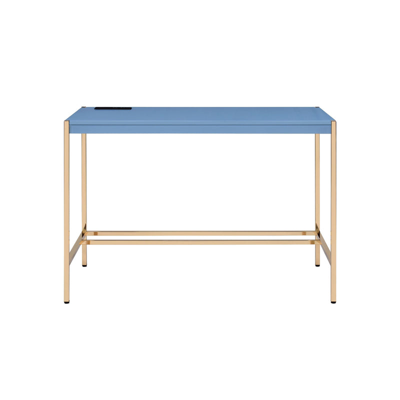 ACME Midriaks Writing Desk w/USB Port in Navy Blue & Gold Finish OF00022 - Urban Living Furniture (Los Angeles, CA)