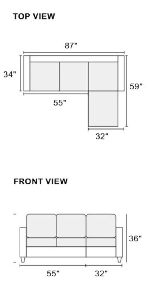 Living Room Corner Sectional Dark Coffee Polyfiber Chaise sofa Reversible Sectional - Urban Living Furniture (Los Angeles, CA)