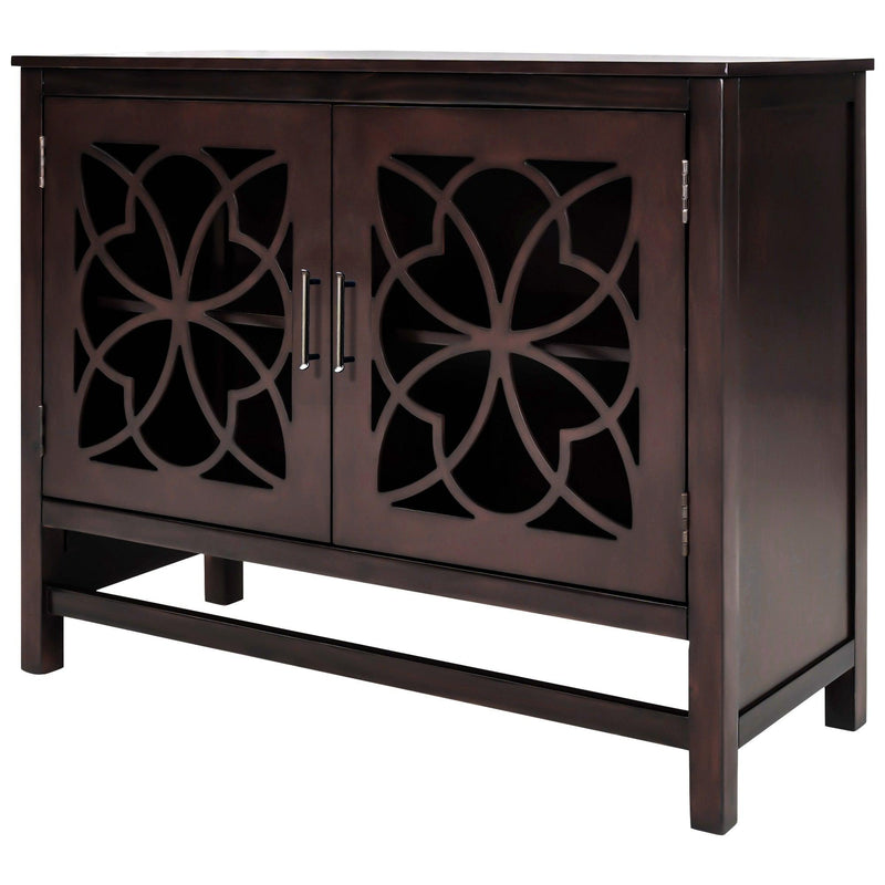 WoodStorage Cabinet with Doors and Adjustable Shelf, Entryway Kitchen Dining Room, Brown - Urban Living Furniture (Los Angeles, CA)