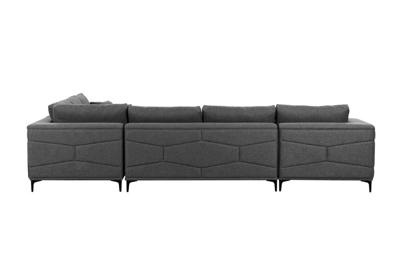 Large Sectional Sofa,145"(L)x117"(W) Classic Look with Tufted Pattern on Outer Armrest and Back, Dark Grey - Urban Living Furniture (Los Angeles, CA)