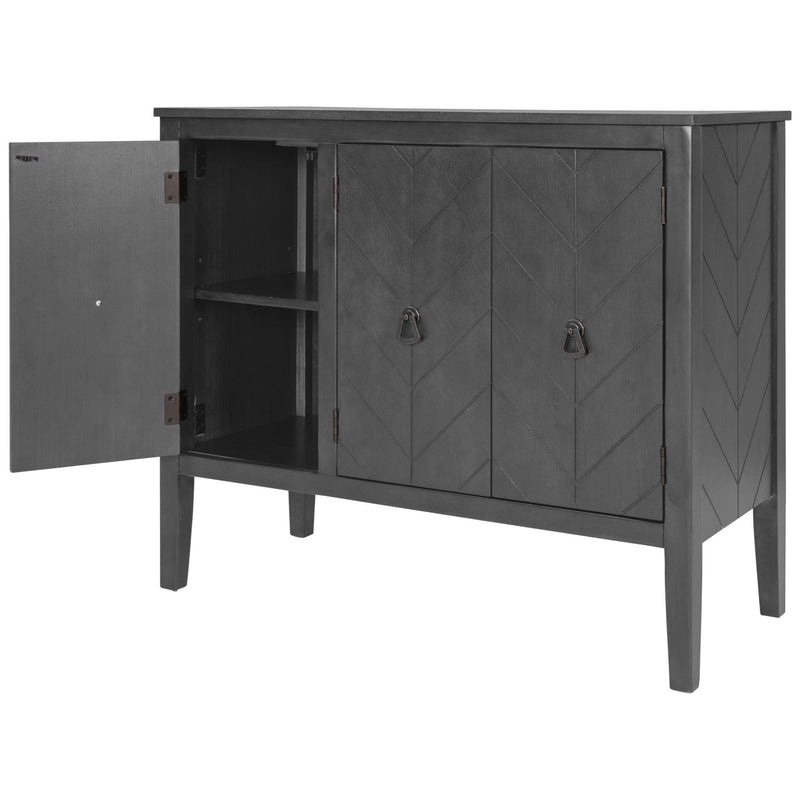 AccentStorage Cabinet Wooden Cabinet with Adjustable Shelf, Antique Gray, Entryway, Living Room, Bedroom - Urban Living Furniture (Los Angeles, CA)