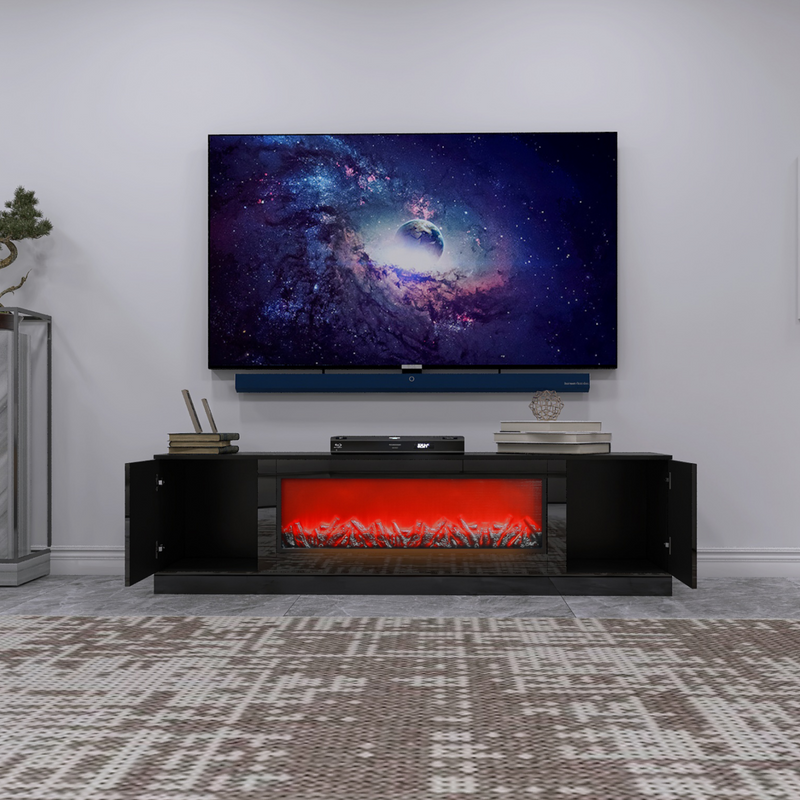 Living room furnitureModern black electric fireplace TV stand with insert fireplace,without remote and heating - Urban Living Furniture (Los Angeles, CA)