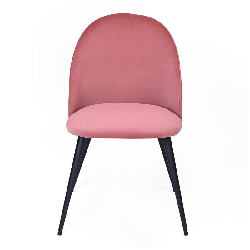 Dining Chair, Pink Velvet, Metal Black legs, Set of 2 Side Chairs - Urban Living Furniture (Los Angeles, CA)