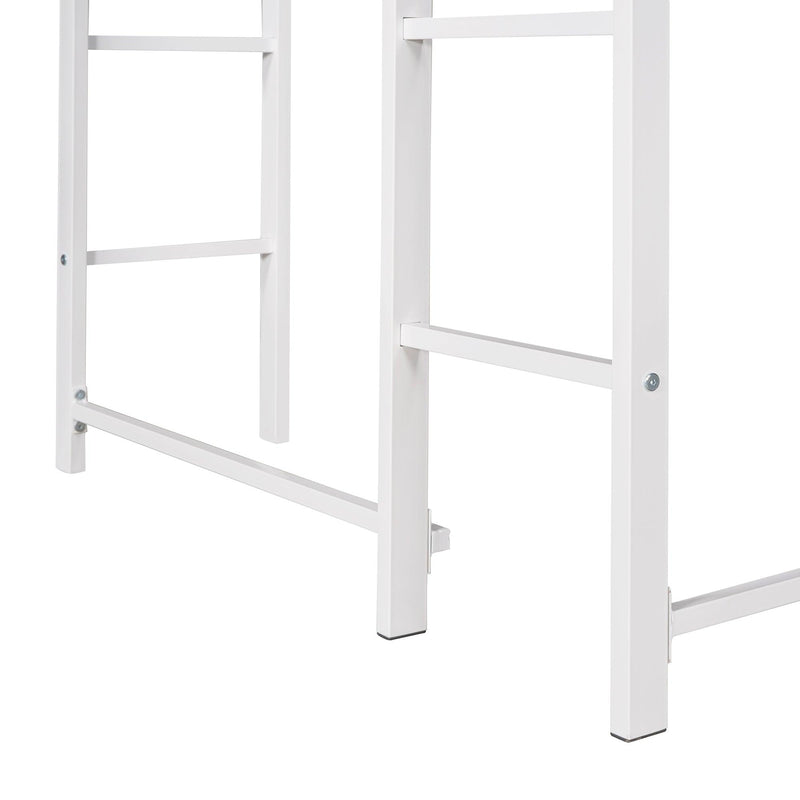 Twin Metal Loft Bed with 2 Shelves and one Desk ,WHITE - Urban Living Furniture (Los Angeles, CA)