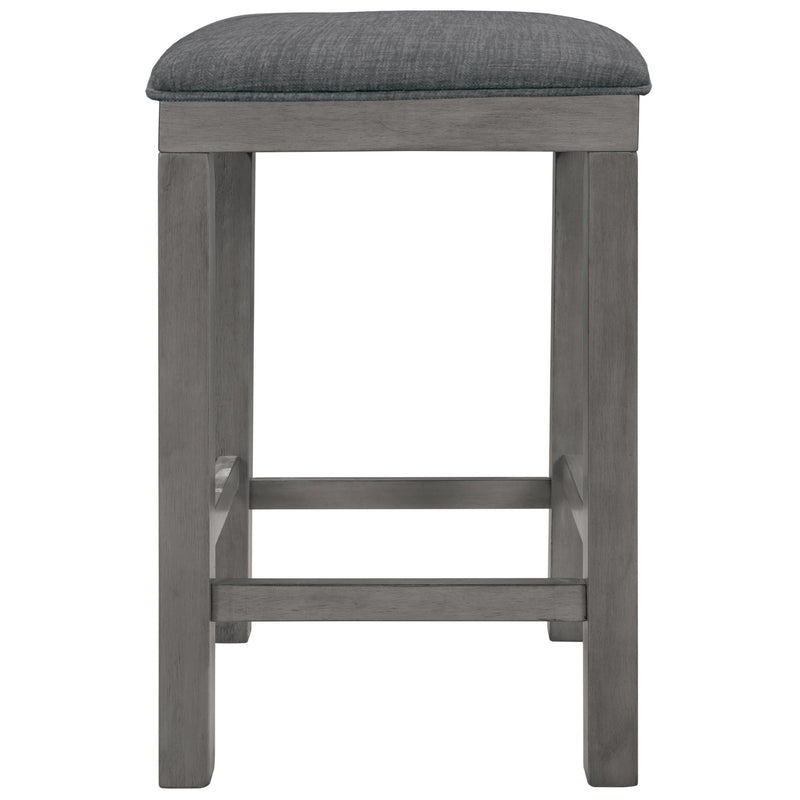 4-Piece Counter Height Table Set with Socket and Fabric Padded Stools, Gray