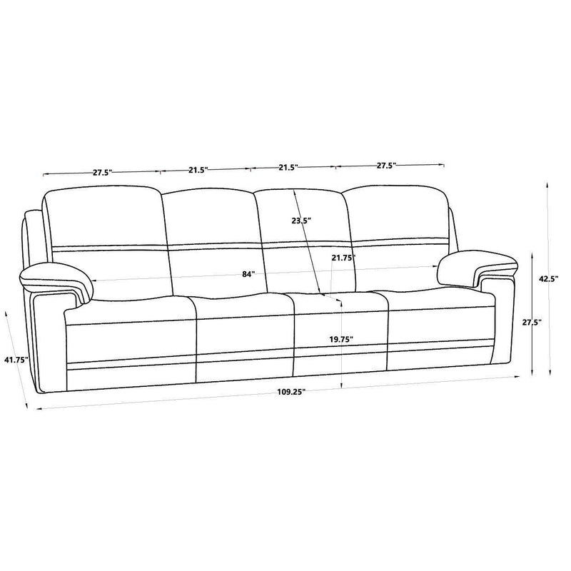 Timo Top Grain Leather Power Reclining Sofa | Adjustable Headrest | Big Size | Cross Stitching - Urban Living Furniture (Los Angeles, CA)