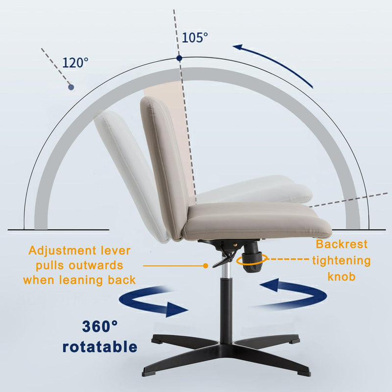 High Grade Pu Material. Home Computer Chair Office Chair Adjustable 360 ° Swivel Cushion Chair With Black Foot Swivel Chair Makeup Chair Study Desk Chair. No Wheels - Urban Living Furniture (Los Angeles, CA)