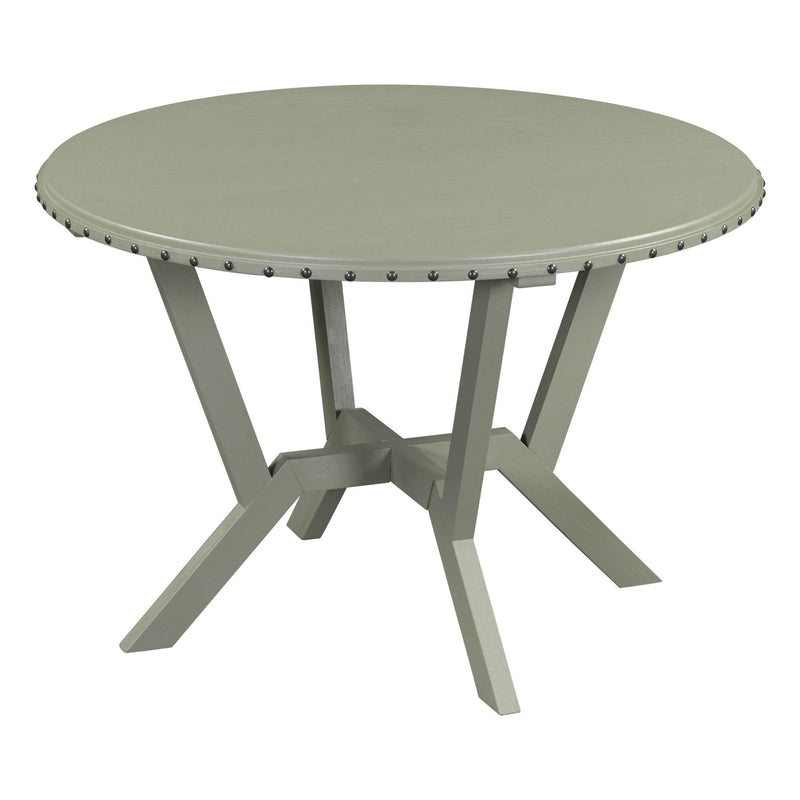 Mid-Century 5-Piece Dining Table Set, Round Table with Cross Legs, 4 Upholstered Chairs for Small Places, Kitchen, Studio, Green - Urban Living Furniture (Los Angeles, CA)