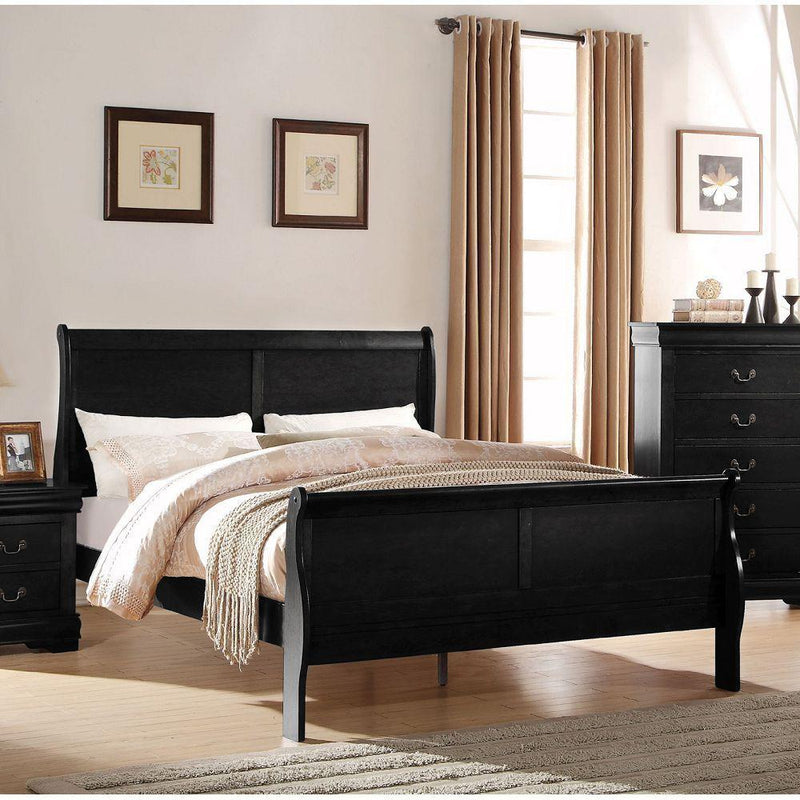 ACME Louis Philippe Queen Bed in Black 23730Q - Urban Living Furniture (Los Angeles, CA)