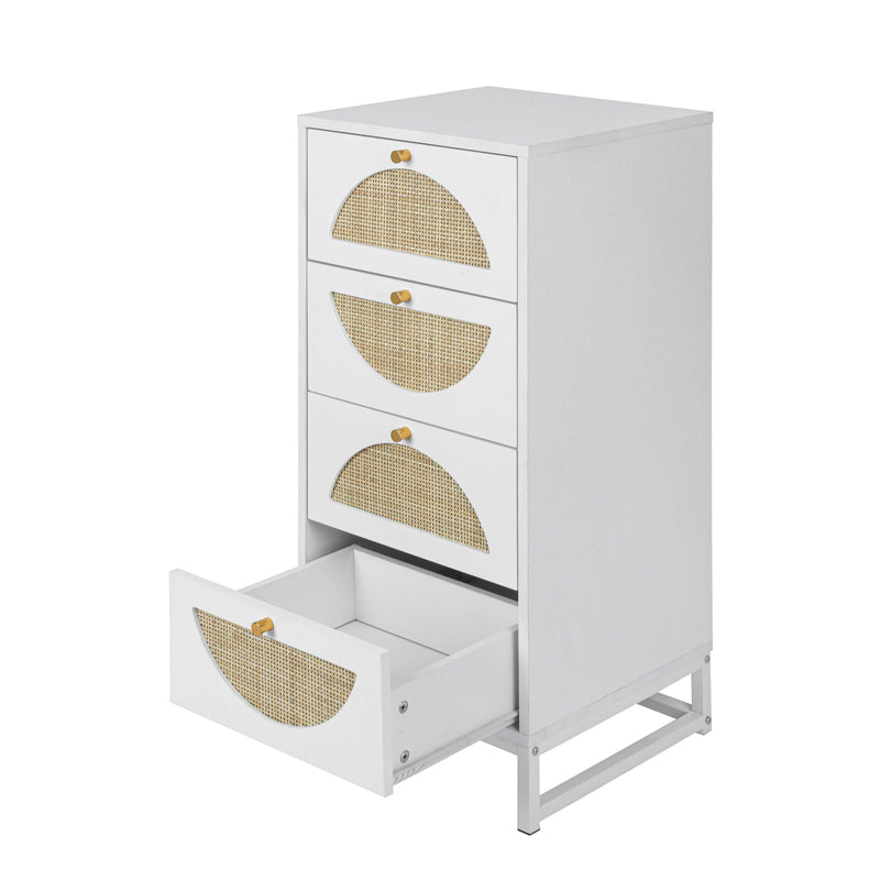 Natural rattan，4 drawer cabinet，Suitable for living room, bedroom and study，DiversifiedStorage - Urban Living Furniture (Los Angeles, CA)