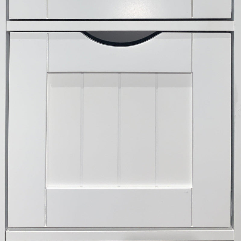 White Floor Cabinet with 2 Drawer WoodenStorage Cabinet Multifunctional BathroomStorage Organizer Rack Stand