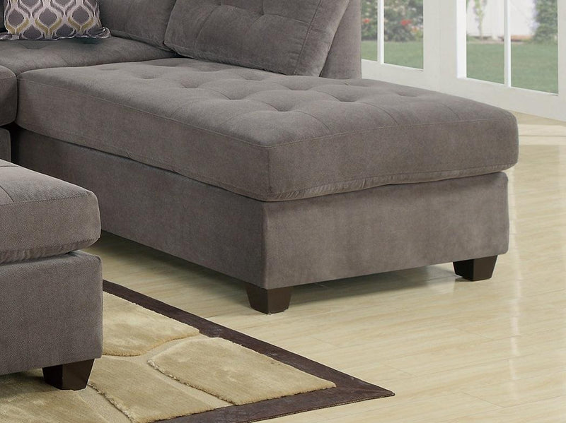 Living Room Sectional Waffle Suede Charcoal Color Sectional Sofa w Pillows Couch Tufted Cushion  Contemporary (NO OTTOMAN) - Urban Living Furniture (Los Angeles, CA)