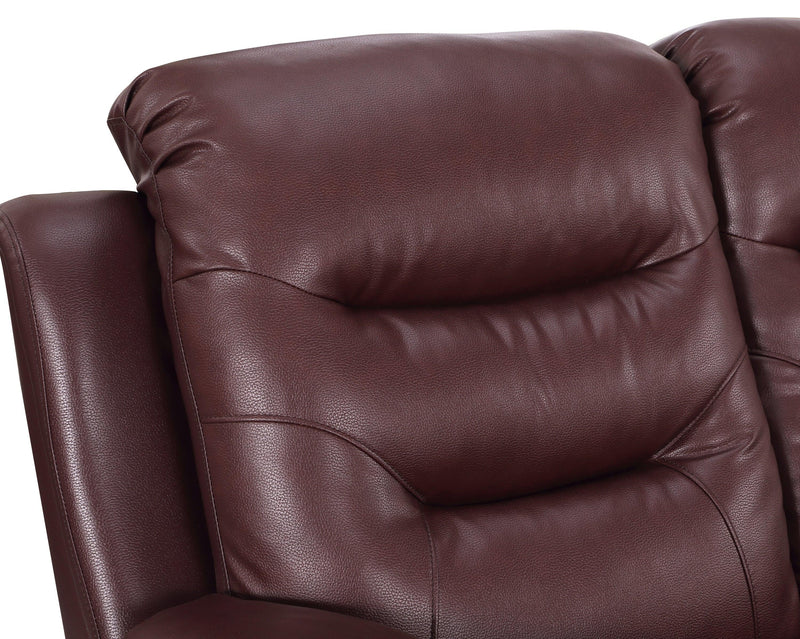 Global United  Leather Air Upholstered Reclining Sofa with Fiber Back - Urban Living Furniture (Los Angeles, CA)