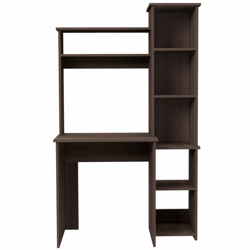 Marston 6-Shelf Writing Desk with Built-in Bookcase Smokey Oak - Urban Living Furniture (Los Angeles, CA)